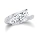 14K White Gold 3 Stone Channel Set Round Diamond Promise Ring (1/4 cttw, H-I, SI)