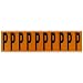 Brady 6570-P,  Outdoor Numbers & Letters , 2 1/4" Height x 7/8" Width, Black on Orange, Legend "P"  (1 per Order)