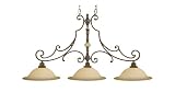 Murray Feiss Coventry Castle Three-Light Billiard Chandelier in Aged Tortoise Shell Finish and Speckled Champagne Glass Shades #F2000/3ATS