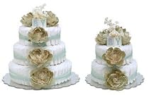 ~ Bloomers *Sage Green Peonies* Baby Diaper Cake