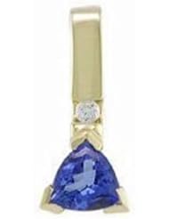 14K Yellow Gold Tanzanite and Diamond Pendant -- LIFETIME WARRANTY