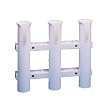 AFI 67633 One-Piece Molded Tournament Storage Fishing Pole Rack with Plier, Knife, and Tackle Holders (3-Rod, White)
