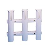 AFI 67633 One-Piece Molded Tournament Storage Fishing Pole Rack with Plier, Knife, and Tackle Holders (3-Rod, White)