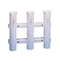 AFI 67633 One-Piece Molded Tournament Storage Fishing Pole Rack with Plier, Knife, and Tackle Holders (3-Rod, White)