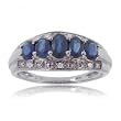 Sapphire and Diamond Classic Ring in 14 Karat White Gold