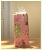 Baby Bib & Burp Cloth Gift Set - Beautiful Pink Floral and Perky Kiwi Polka Dot