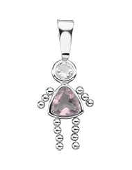 Girl Pendant W/Cz & Trillion Imitation Birthstone October