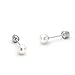 925 Sterling Silver Rhodium Plated 5mm Simulated Pearl Screwback Baby Girls Earrings