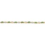 14K Gold 2.55cttw Diamond & Emerald Bracelet Jewelry 7"
