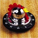 Chrome Plated Rooster Kitchen Timer by Cheese Express