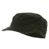 Washed Cotton Fitted Army Cap-Black W32S34E