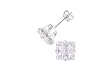 Sterling Silver Invisible Square 7mm CZ Stud Earrings