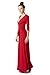 On Trend Women's Paris Solid Chevron 3/4 Sleeve Long Maxi Dress