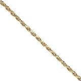 18kt Gold over Sterling Silver .040 Diamond Cut Rope Chain Necklace 24in