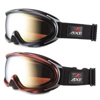 [09-10モデル] AXE[アックス] 偏光スノーボード/スキー ゴーグル AX888-WMP 曇り止め機能付◆オーロラブラック