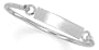 Sterling Silver Rectangular Identification Bangle Bracelet w/ Diamond Accent