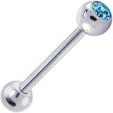 SWAROVSKI Aquamarine GEM Straight Barbell Ring
