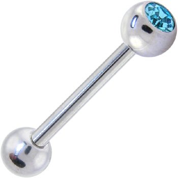 SWAROVSKI Aquamarine GEM Straight Barbell Ring