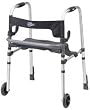 Clever-Lite LS Folding Walker With Seat And Push Down Brakes