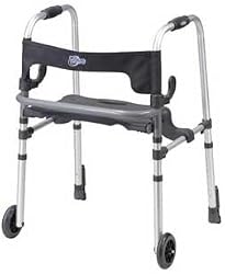 Clever-Lite LS Folding Walker With Seat And Push Down Brakes