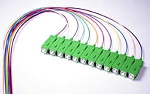 9/125/900um Single Mode SC/APC Color Coded Pigtail, 3 Meters(12 pcs/pack)