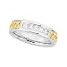 14K Two-Tone Gold Diamond Handwoven Wedding Band Duo - Lady's Ring