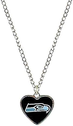 NFL Seattle Seahawks Sports Collegiate Team Logo Heart Shape Pedant Chain Necklace Charm Fan Gift