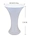 JISEN Cocktail Spandex Fitted Stretchable Elastic Tablecloth 24x43 White