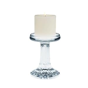 Reed and Barton Crystal Soho Candlestick W Pillar Candle by REED & BARTON CRYSTAL