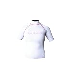  : Body Glove Basic Deluxe Junior's Short Sleeve Rash Guard (Size 6, White/Pink)