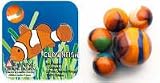 Mega Marbles - CLOWNFISH MARBLES NET (1 Shooter Marble, 24 Player Marbles & 2 Display Rings)