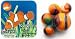 Mega Marbles - CLOWNFISH MARBLES NET (1 Shooter Marble, 24 Player Marbles & 2 Display Rings)