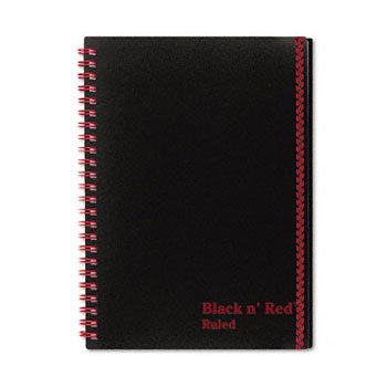 C67009 - Poly Twinwire Notebook, Margin Rule, 5-7/8 x 8-1/4, White, 70 Sheets/Pad