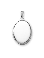 14k White Gold Oval "Plain" Picture Locket - Available in 2 Sizes