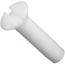 PTFE Machine Screw, Flat Head, Slotted Drive