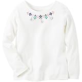Carter's(カーターズ) ロングスリーブインベリッシュネックレスティ ホワイト トップス長袖Tシャツ 24ヶ月【並行輸入】