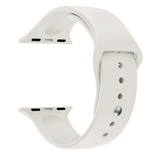 Apple Watch Band - Valuebuybuy Soft Silicone Sport Style Replacement iWatch Strap bands for Apple Wrist Watch 38mm Models Formal Colors S/M Size-38mm/Antique White