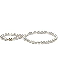 AA+ Quality, 18-inch, 8.0-8.5 mm, White Akoya Pearl Necklace