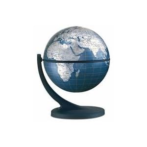 Wonder Globe 4.3 Blue Silver Metallic World Globe by 