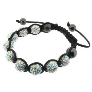  SH-LOW 33 AURORA SHAMBALLA: diamond Iced Aurora AB crystals swarovski pave Shamballa Bracelet Macrame Disco Ball Iced swarovski bling bling 11mm Unisex for men and women ,by Utopia © Paris,London NY