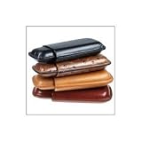 Genuine Black Leather Two Cigar Case Holder-Cigar Accessories
