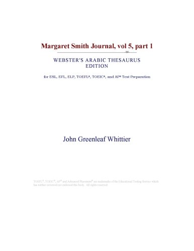 Margaret Smith Journal, vol 5, part 1 (Websters Arabic Thesaurus Edition)