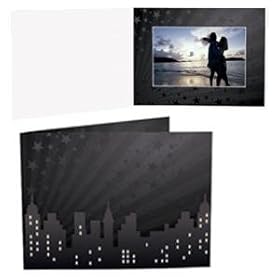 CITY SKYLINE Foil on black cardboard event folder Our price is for 50 pcs - 4x6