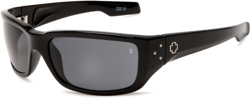 Spy Optic Men's Nolen 670535038135 Polarized Wrap Sunglasses,Shiny Black Frame/Grey Lens,One Size On Sale