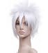 Spiky White Short Length Anime Cosplay Wig Costume