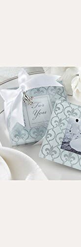 Glass Fleur-de-Lis Photo Coasters Set of 2