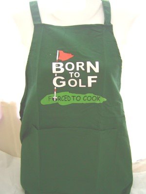 Golf fanatic - Great Novelty golf apron - Born to Golf - Forced to Cook - Fab Father s Day Gift