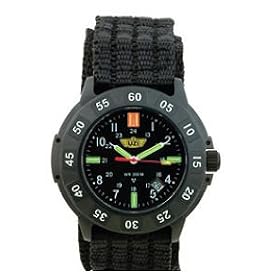 UZI Protector Nylon Strap Watch with Tritium Technology - Black - UZI-001-N