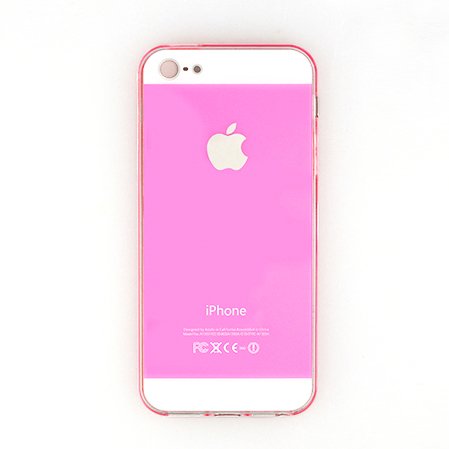 高品質、高鮮明アップルロゴ　TPUケース (PINK) ケース クリアケース ハードケース アイフォン5 カバー SoftBank au スマートフォン スマフォケース 携帯カバー iPhone5 専用
