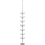 Household Essentials Floor to Ceiling 6-Tier Revolving Shoe Tree with Basket, Silver